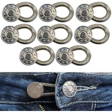Juego de 8 extensores de cintur?n, extensores de botones, extensores de botones el?sticos para pantalones de hasta 50 mm, botones retr?ctiles, extenso