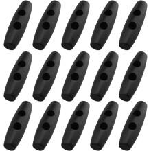 100 botones de madera de 30 mm de color negro con 2 agujeros y forma de oliva para abrigos de plumas