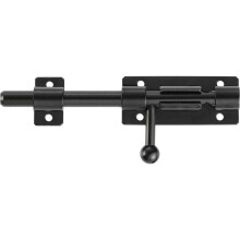Serratura di sicurezza per porta scorrevole ad alta resistenza con foro per lucchetto, acciaio inossidabile 304 nero opaco, (8 pollici (200 mm) diamet