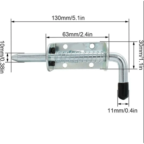 Set of 2 locks, professional galvanized iron spring lock pin 1