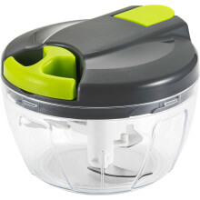 (Groen) Multifunctionele handmatige hakselaar met handvat en deksel, groentehakker, knoflookpers, geschikt voor uien, knoflook, pepers, fruit, perfect