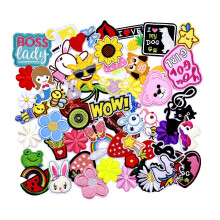 Paquete de 60 bonitos parches bordados para planchar o coser para chaquetas, sombreros, mochilas y vaqueros (surtido aleatorio)