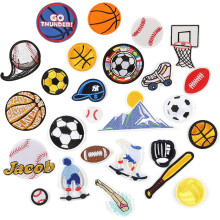 26 stuks Kids Sport Patches Basketbal Tennis Rugby Voetbal Naam Strijk Op Naai Op Patches voor T-shirts Jeans Kleding Tassen