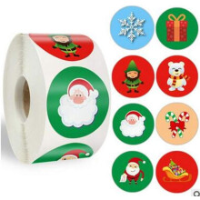 Pegatinas navide?as Pegatinas navide?as Ideales para decorar regalos navide?os Decoraciones navide?as Etiquetas de papel redondas para sobres Tarjetas