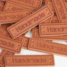 100pcs PU Leather Label, Handmade Garment DIY Label for Jeans Bags Shoes Hat