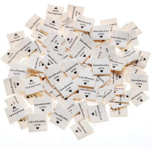 100pcs Beige Fabric Labels Handmade Clothing Labels Textile Labels for Garment Sewing Accessories Bags Jeans