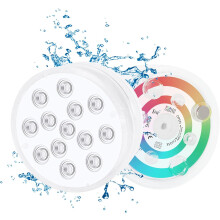 Luce LED sommergibile, (2 pezzi wireless) Luci per piscina multicolore IP68 con telecomando, illuminazione per piscina fuori terra, per acquario, spa,