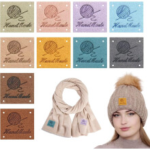 50 Pieces Handmade PU Leather Labels, Customizable Leather Label, Sewing Clothing Labels Sewing Woven Labels Leather Label Signs Handmade Patches