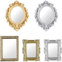Set of 5 Dollhouse Miniature Mirrors, Mini Wall Mirror for Dollhouse, Study Room, Bedroom