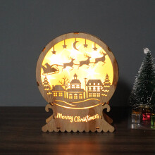 Wooden Christmas Decorations, Unique Decorative Lighted Wooden House, for Table Top, Ornaments, Living Room Cabinets Gift