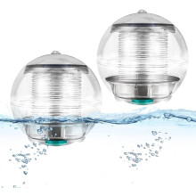 2 luci per piscina, 7 colori che cambiano luce solare galleggiante per laghetto, luce solare impermeabile a sfera sospesa per acquario, vasca da bagno