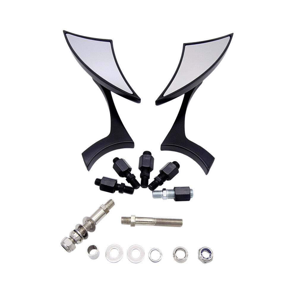 Motorcycle Accessories Triangle Lightning Shape Harley Motorcycle Conversion Mirror Electric Bike Reversing Mirror Black 6932766549353
