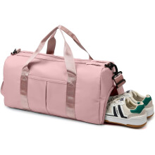 Rosa Reisetasche für Damen, 40 l, faltbare Sporttasche mit Schuhfach, Nass- und Trockentasche fürs Wochenende