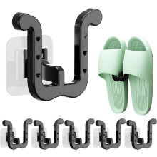 6 pezzi porta pantofole (nero) senza foratura porta pantofole da bagno ganci organizzazione scarpe multifunzionale per armadio porta ingresso bagno