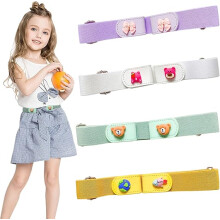 Lot de 4 ceintures élastiques sans boucle réglables invisibles pour enfants, ceintures réglables de 45 à 68 cm, ceintures pour garçons et filles