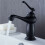 Rubinetto lavabo nero in ottone con ceramica 4