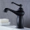 Rubinetto lavabo nero in ottone con ceramica 3