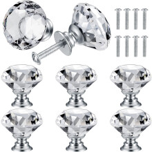 (30 mm) 8 Stück Kristall-Türknöpfe, Diamant-Knöpfe, Diamant-Möbelknöpfe, dekorative Knöpfe für Schränke, Schubladen, Küchenknöpfe