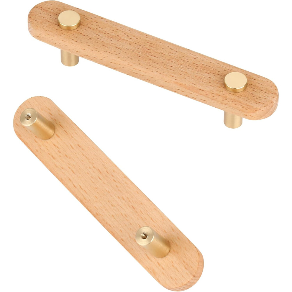 (96Mm) Wooden Cabinet Knobs, Set Of 2 Furniture Knobs Wooden Knobs - Wooden Cabinet Knobs Spacing Wooden Kitchen Furniture Knobs 6932766550113