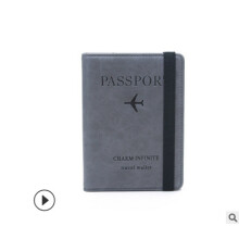 1 libreta de pasaporte RFID (gris), portadocumentos multifunci?n antirrobo