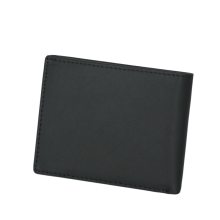 (Negro) Tarjetero de cuero delgado - Bloqueo anti-RFID y seguro - Billetera de cuero de carcasa r?gida - Capacidad para hasta 6 tarjetas - Plegable