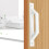 (White)2pcs Kitchen Glass and Plastic Mounted Aluminum Alloy Door Handle 2