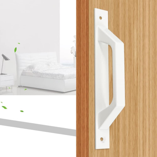 (White)2pcs Kitchen Glass and Plastic Mounted Aluminum Alloy Door Handle 1