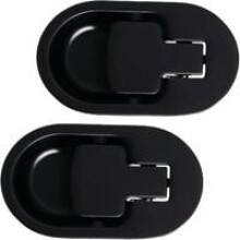 Lounge Chair and Relax Bar Sofa, Black Solid Aluminum Metal Handles, Without Cables (2 Pieces)