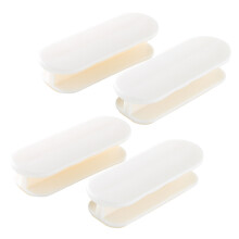 Witte set van 4 balkondeurgrepen, deurgrepen, zelfklevende deurgrepen, kastgrepen, balkondeur, kunststof buitenkant, glazen meubelgreep