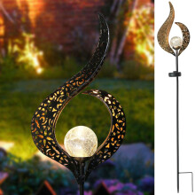 Lampada a fiamma solare per esterni - Decorazione da giardino - Luci per esterni - Illuminazione per percorsi - Lampada a LED - Decorazione a sfera in