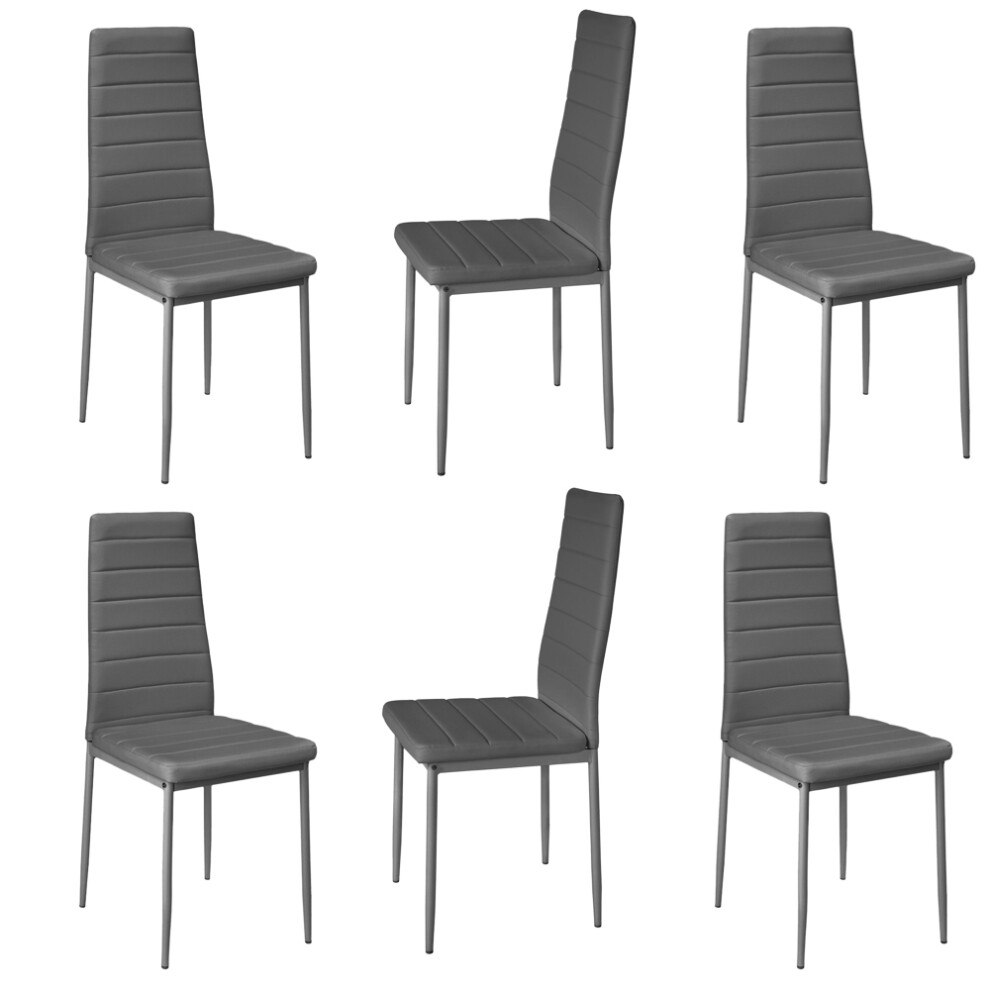 6 Pcs Grey High Back Dining Chair