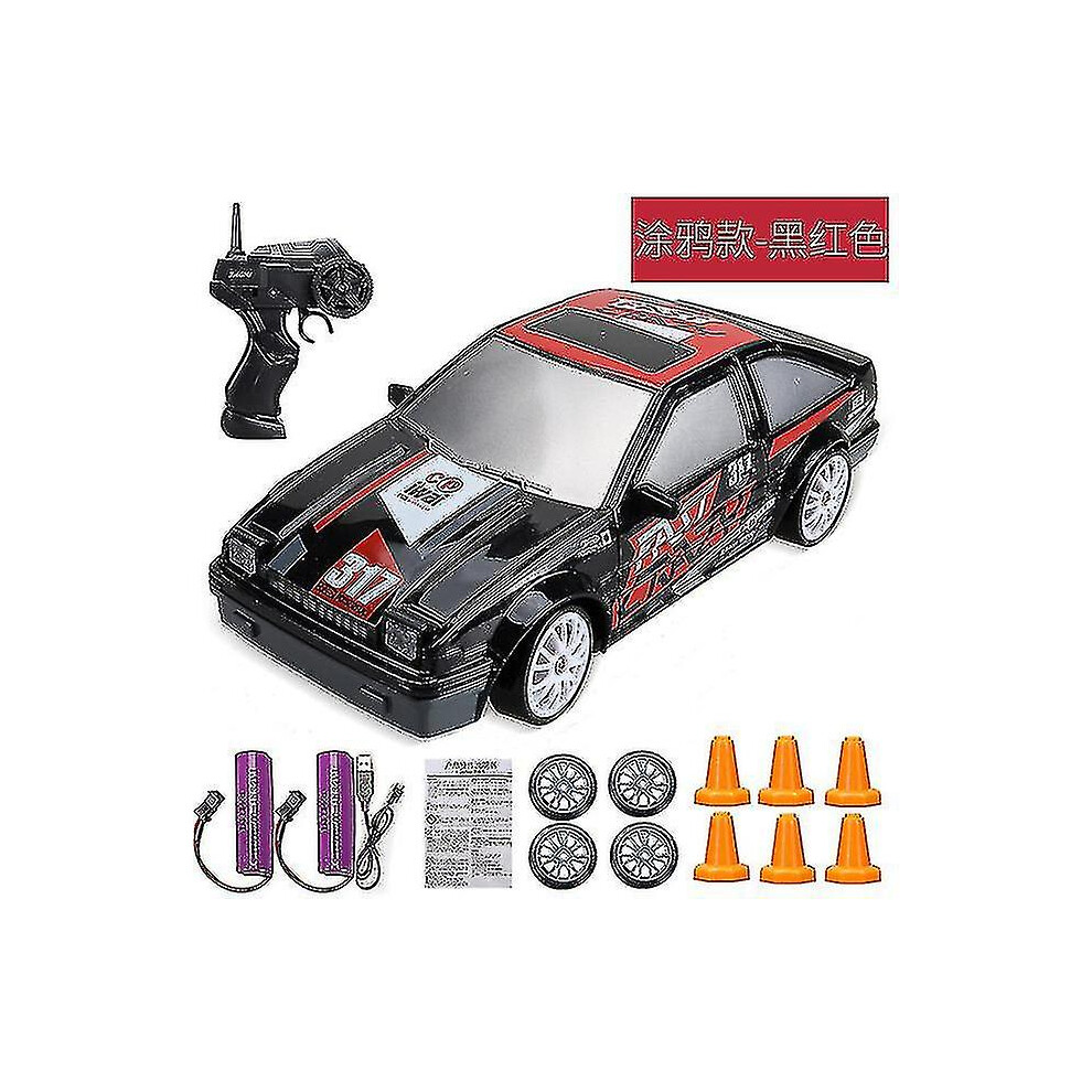 (HONDA-2Battery) 2.4g Drift Rc Car 4wd Rc Drift Car Toy Remote Control Gtr Model Ae86 Vehicle Car Rc Racing Car Toy For Children Christmas Gifts