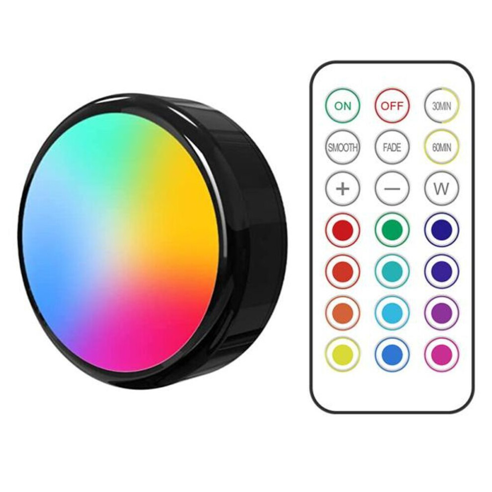 (1 lamp 1 controller) Remote Control Led Puck Lights Dimmable Rgbw 13 Colors Kitchen Hallway Closet Cabinet Lights Touch Sensor Decor Night Lamp