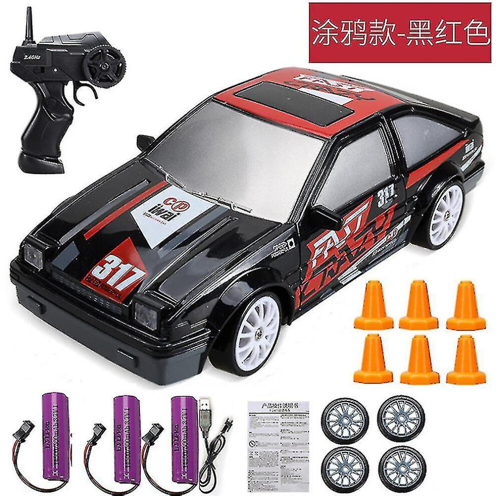 (HONDA-3Battery) 2.4g Drift Rc Car 4wd Rc Drift Car Toy Remote Control Gtr Model Ae86 Vehicle Car Rc Racing Car Toy For Children Christmas Gifts