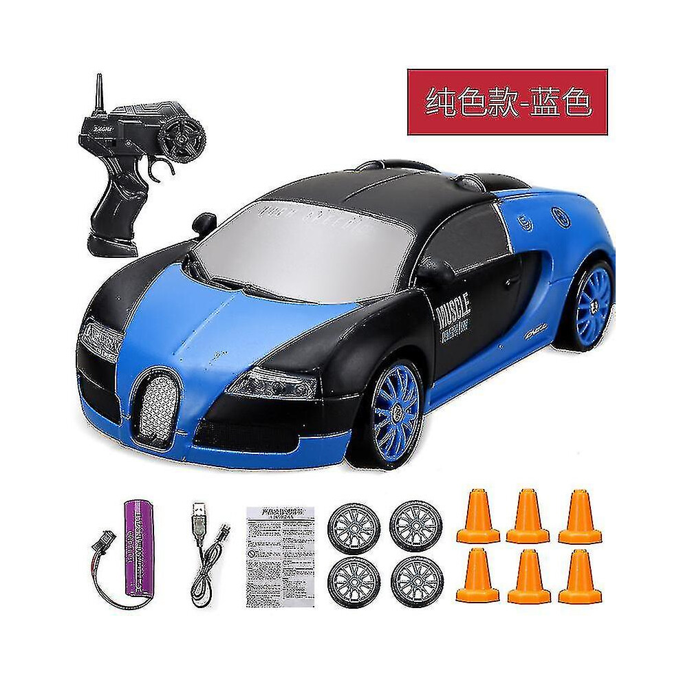 (Bugatti-1Battery) 2.4g Drift Rc Car 4wd Rc Drift Car Toy Remote Control Gtr Model Ae86 Vehicle Car Rc Racing Car Toy For Children Christmas Gifts