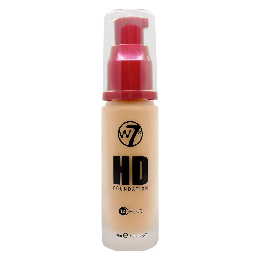 W7 HD Foundation Liquid Foundation for Pore less Matte Light to Medium Coverage Honey