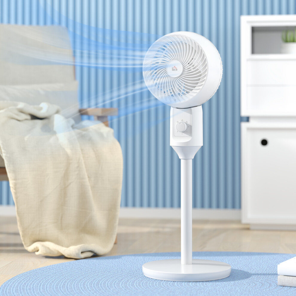 HOMCOM 9 Inch Air Circulator Fan 70 Degree Oscillation Carry Handle White