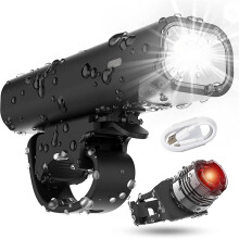 Grupo de luces para bicicleta (grupos de luces delanteras y traseras), luz LED para bicicleta, 2 modos de luz, recargable por USB, resistente al agua,