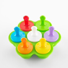 1 molde de helado de silicona verde de 7 cavidades Molde para paletas con palitos de pl?stico, mini moldes para helado sin BPA, molde multifunci?n par