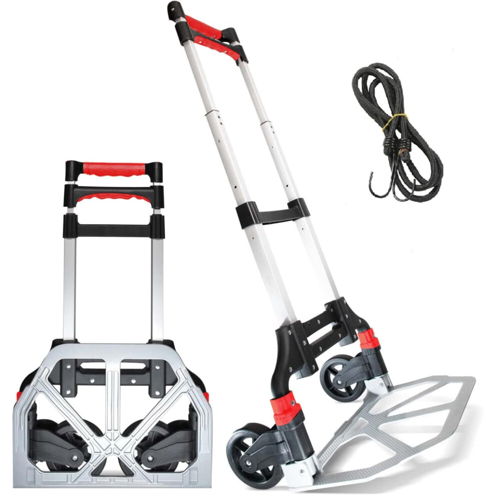 (Grey  ) Heavy Duty Folding Hand Truck Aluminum Trolley Multipurpose