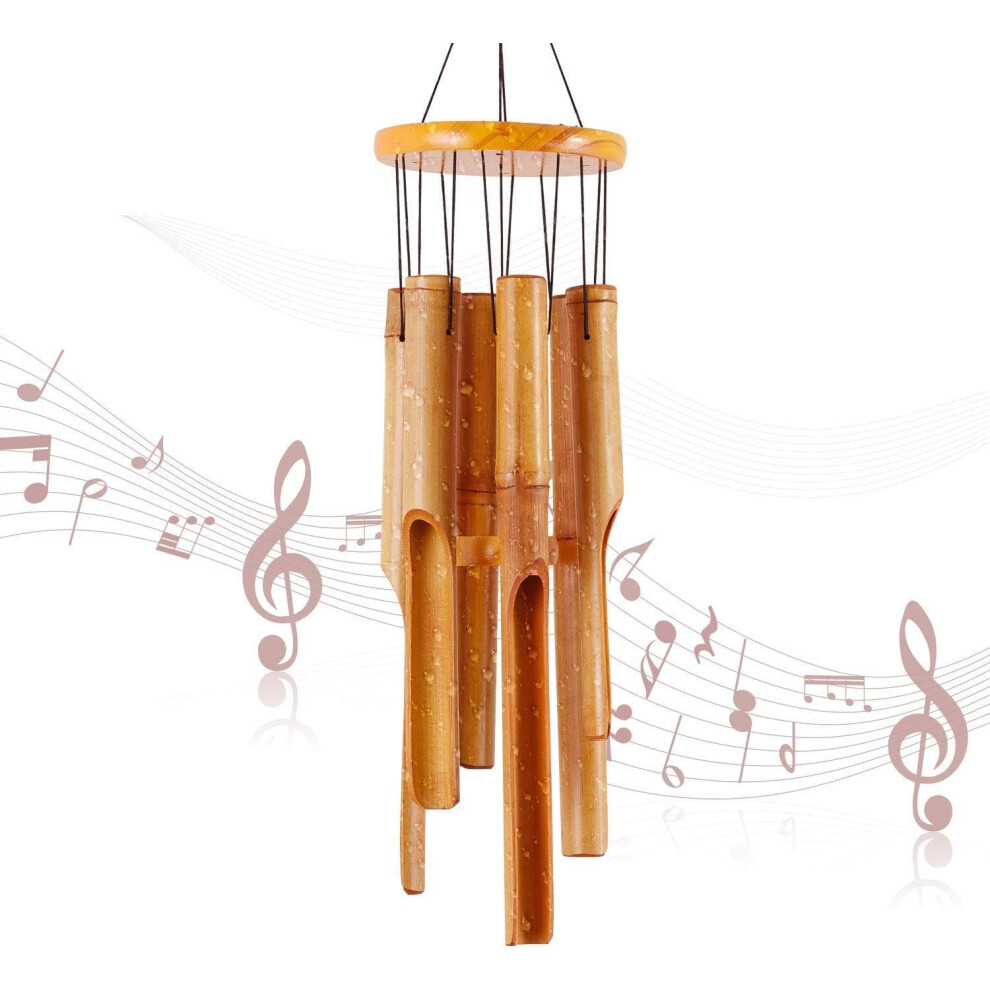 Lifeasy Bamboo Wind Chime, Wooden Wind Chime, Large Wooden Wind Chime, 81Cm, For Garden, Yard, Patio And Home Decor