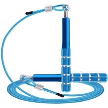 Springseil, Hochgeschwindigkeits-Springseil für Fitnesssport (Blau), Verstellbares Springseil für Erwachsene, für Männer, Frauen, Kinder, Mädchen