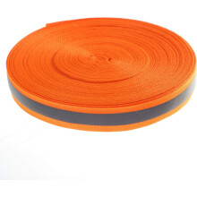 Reflektorstoff zum Aufnähen - 3m - Warnschutzband, Universelles Warnschutzband aus reflektierendem Stoff, Orange, Orange