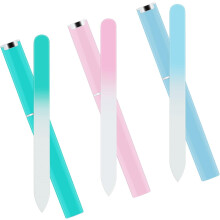 3 Pack Professional Premium Glass Nail Files With Case Multicolor Crystal Nail File Double Sided Nail Files For Natural Nails