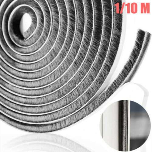 Window Seal Strip,9mm(B) x 9 mm(D) x 10M(L) Door Brush Strip, for Door Seal Strip, Door Draft Excluder Strip, Weather Strip