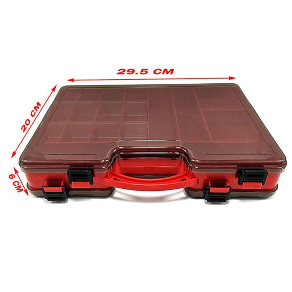 (red) Fishing Tackle Boxes Large Space Double Multi-function Lure Box Free Space