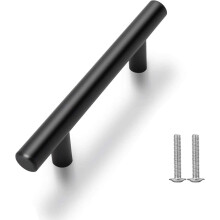 10 Stück schwarze Türknöpfe aus Edelstahl, Möbelgriffe mit Schrauben für Küchenschrank, Schublade, Küche, Heimdekoration, Lochabstand 96 mm