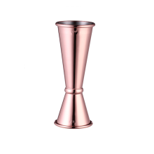 Messbecher, 1 oz/2 oz Doppel-Messbecher, Hochwertiger glänzender Messbecher aus Edelstahl und Kupfer, Messbecher zum Abmessen von Cocktailzutaten