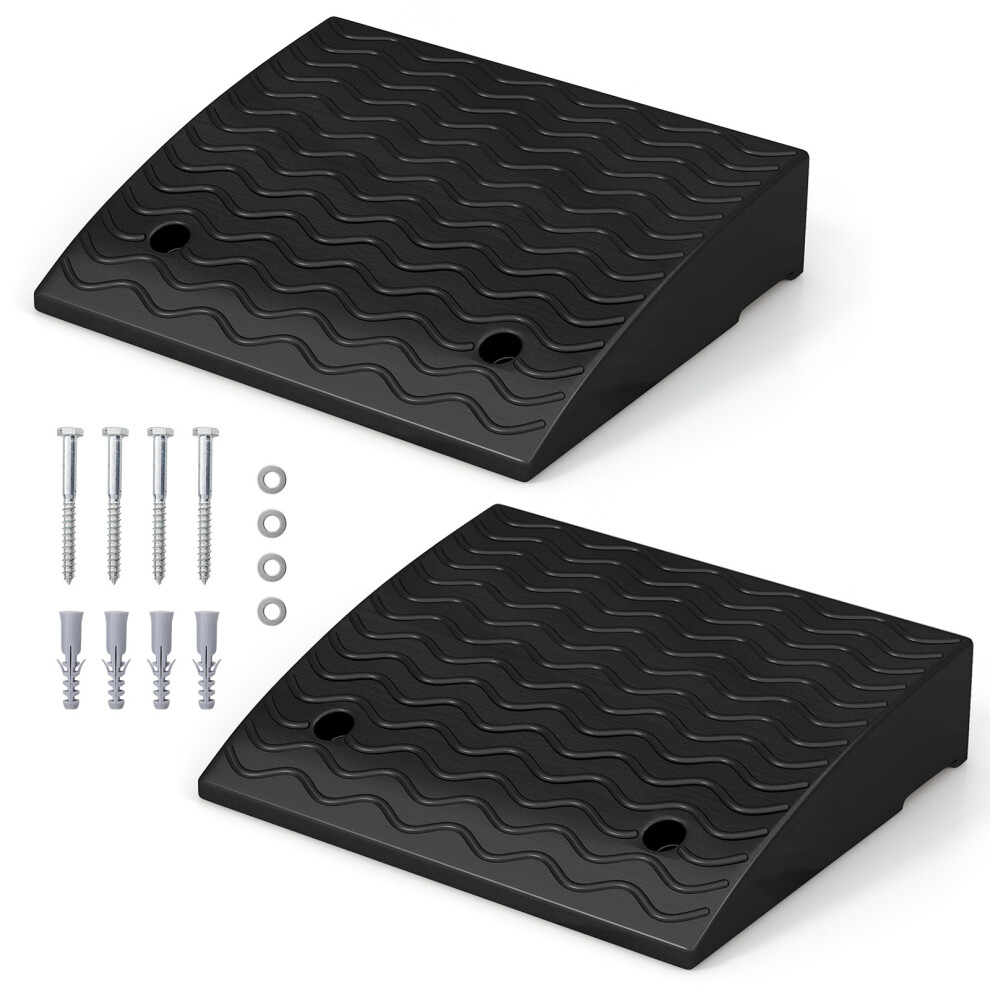 2 Pack Curb Ramp 48cm x 42cm Rubber Threshold Car Wheelchairs Ramps