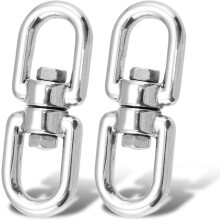 Anneau à œil pivotant en acier inoxydable, émerillons suspendus, crochet à œil, connecteur à double extrémité, 6 mm, 150 kg, 2 pièces